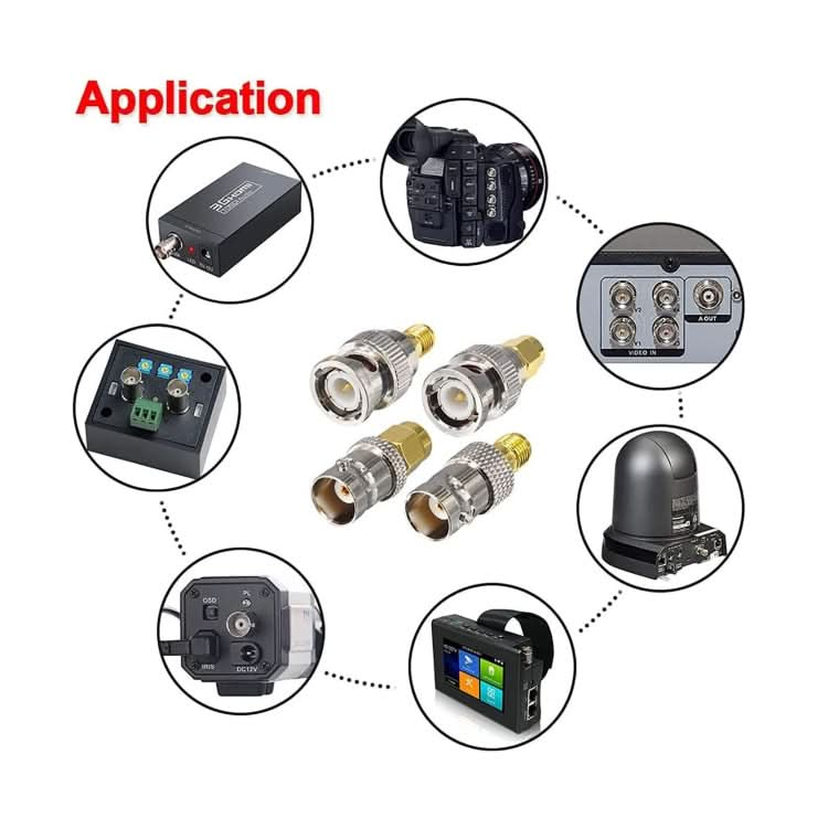 4 in 1 BNC To SMA RF Coaxial Connector Adapter Reluova