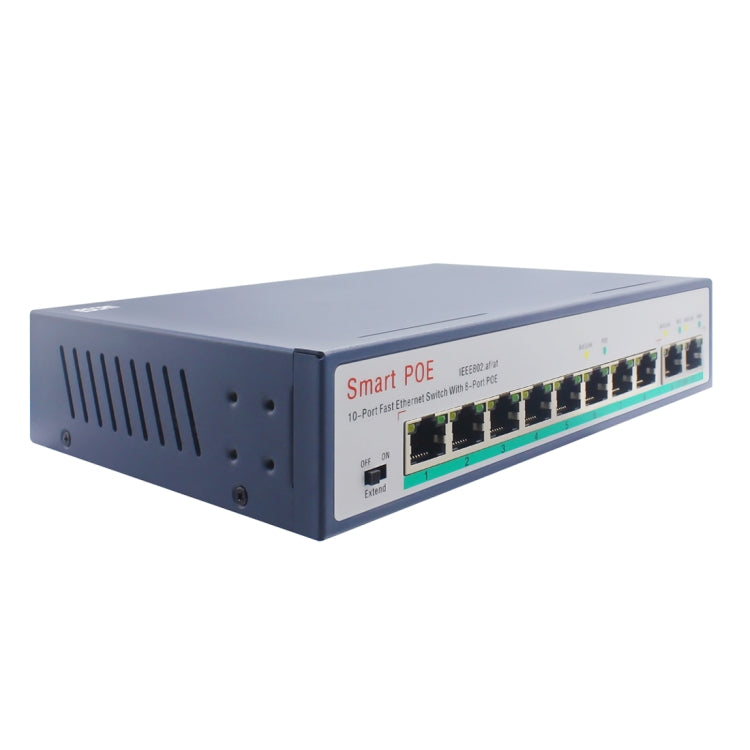 ESCAM POE 8+2 10-Port Fast Ethernet Switch 8-Port POE 10/100M 120W Network Switch, Transmission Distance: 150m My Store