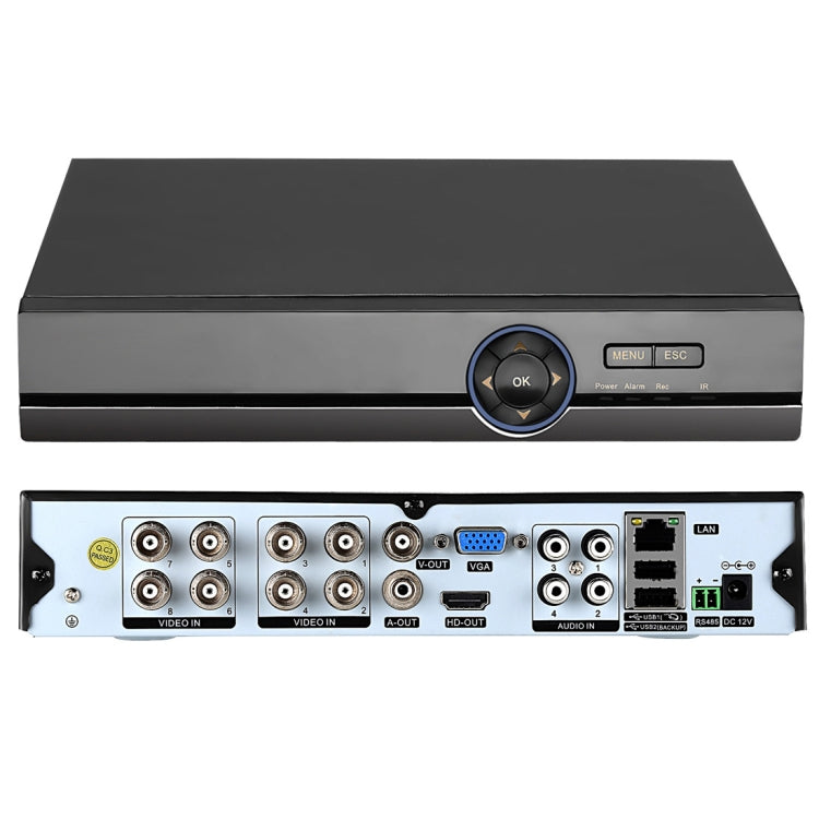 A81U-ZS 5 in 1 8 Channel Dual Stream H.264 1080N AHD DVR, Support AHD / TVI / CVI / CVBS / IP Signal-Reluova