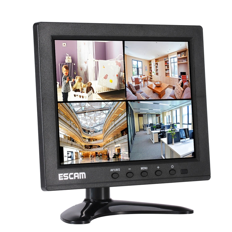 ESCAM T08 8 inch TFT LCD 1024x768 Monitor with VGA & HDMI & AV & BNC & USB for PC CCTV Security