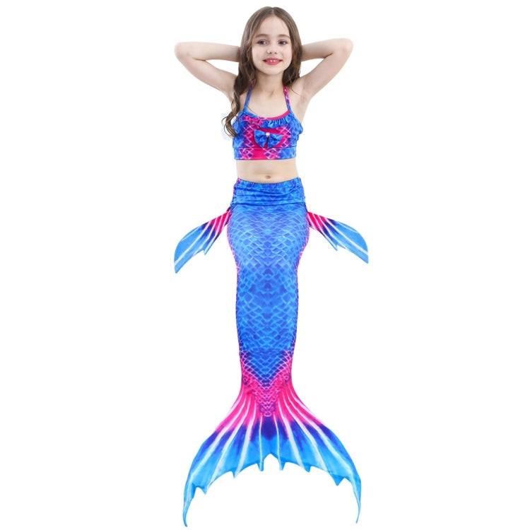 3 PCS / Sets Children Swimming Mermaid Tails Bikini Cosplay Mermaid Swimwear, Size: 110