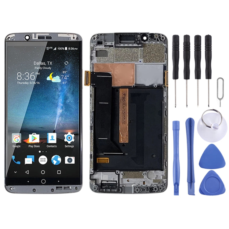 AMOLED Material LCD Screen and Digitizer Full Assembly With Frame for ZTE Axon 7 A2017 A2017U A2017G