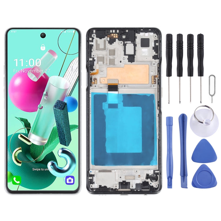 LCD Screen and Digitizer Full Assembly With Frame for LG Q92 5G