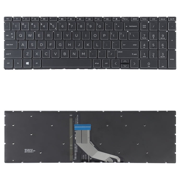 US Version Keyboard with Keyboard Backlight for HP 15-DA 15-DA0002DX 15-DA0008CA 15-DB 15-DB0003CA TPN-C135 TPN-C136 My Store