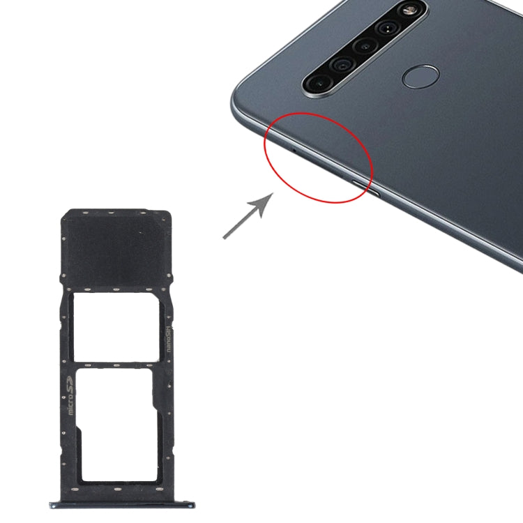 SIM Card Tray + Micro SD Card Tray for LG K61 LMQ630EAW, LM-Q630