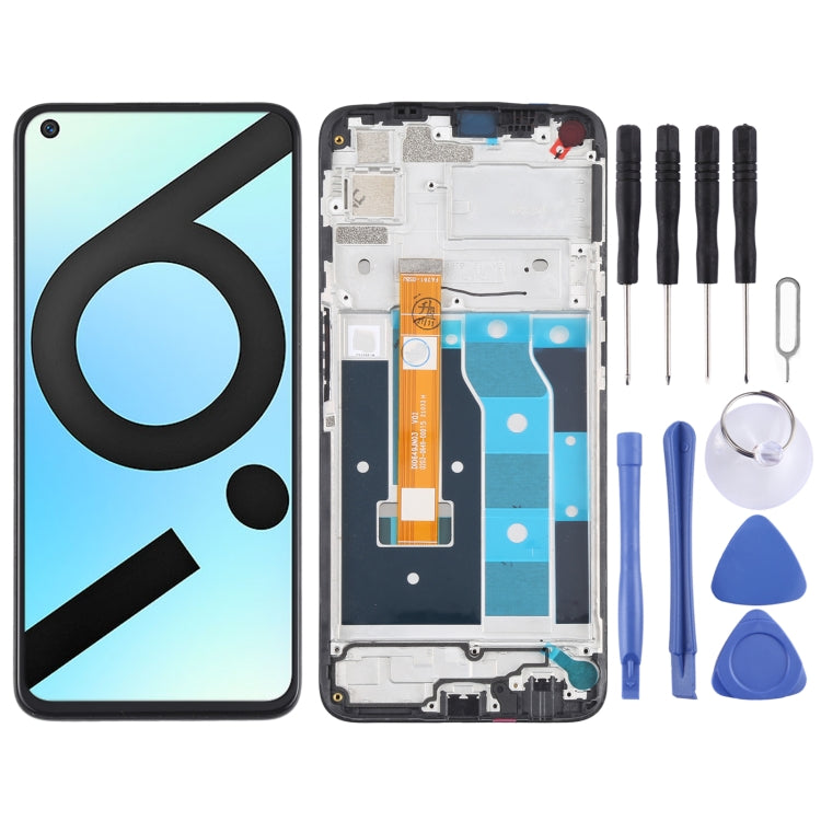 LCD Screen and Digitizer Full Assembly with Frame for OPPO Realme 6i (India) / Realme 6s / Realme Narzo RMX2002