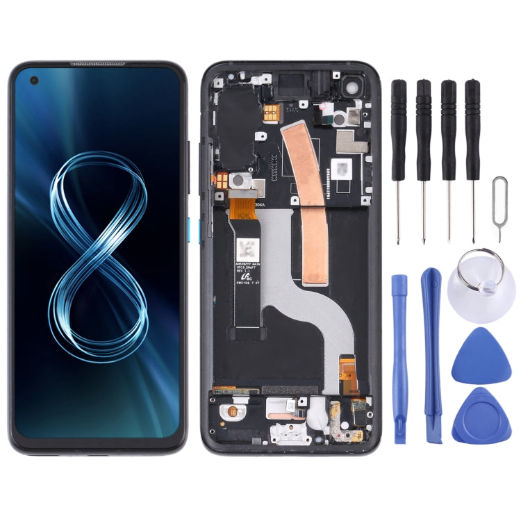 AMOLED Material LCD Screen and Digitizer Full Assembly with Frame for Asus Zenfone 8 ZS590KS