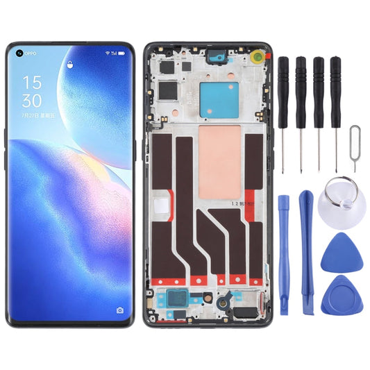 Original LCD Screen and Digitizer Full Assembly with Frame For OPPO Reno5 Pro 5G