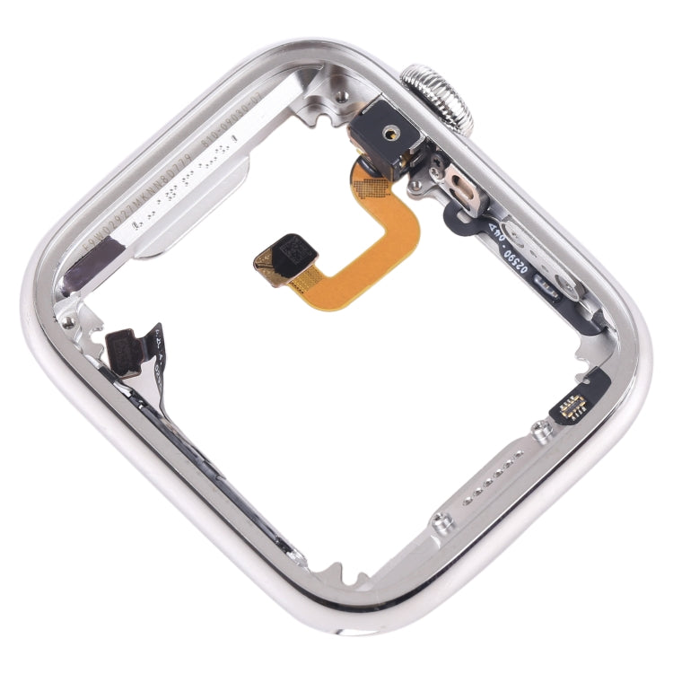 For Apple Watch Series 6 44mm Stainless Steel Middle Frame Bezel Plate with Loudspeaker / Power / Rotating Shaft Flex Cable