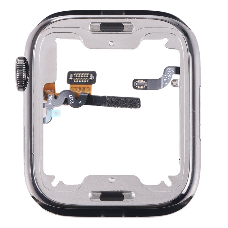 For Apple Watch Series 7 45mm Stainless Steel Middle Frame Bezel Plate with Loudspeaker / Power / Rotating Shaft Flex Cable