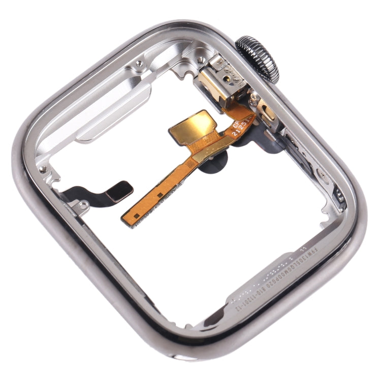 For Apple Watch Series 7 41mm Stainless Steel Middle Frame Bezel Plate with Loudspeaker / Power / Rotating Shaft Flex Cable