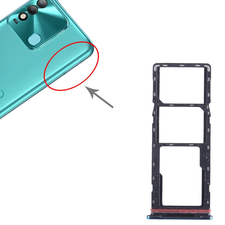 For Tecno Spark 8 SIM Card Tray + SIM Card Tray + Micro SD Card Tray