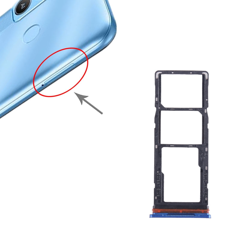 For Tecno Pop 5 LTE SIM Card Tray + SIM Card Tray + Micro SD Card Tray