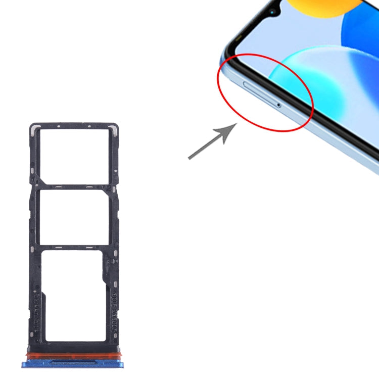 For Tecno Pop 5 Pro SIM Card Tray + SIM Card Tray + Micro SD Card Tray