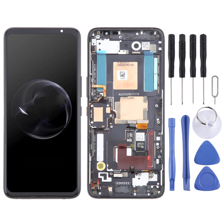 For Asus ROG Phone 7 / 7 Ultimate AMOLED Original LCD Screen Digitizer Full Assembly with Frame