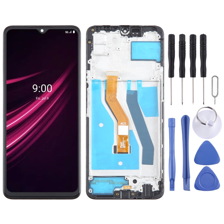 For T-Mobile REVVL V+ 5G LCD Screen Digitizer Full Assembly with Frame