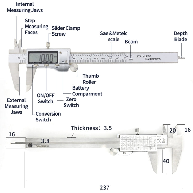 0-150mm LCD Digital Calipers Electronic Digital Vernier Caliper