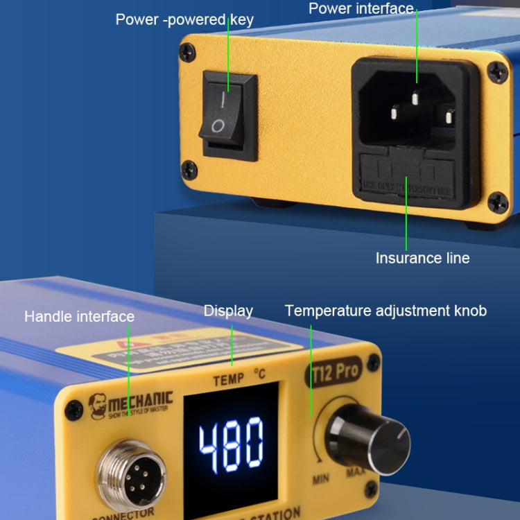 Mechanic T12 Pro Intelligent Anti-static Digital Heating Solder Station, US Plug