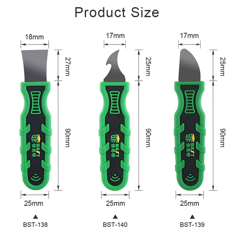 BEST BST-138 / 139 / 140 3 in 1 Mobile Phone Disassembly Stainless Steel Clean Kit My Store