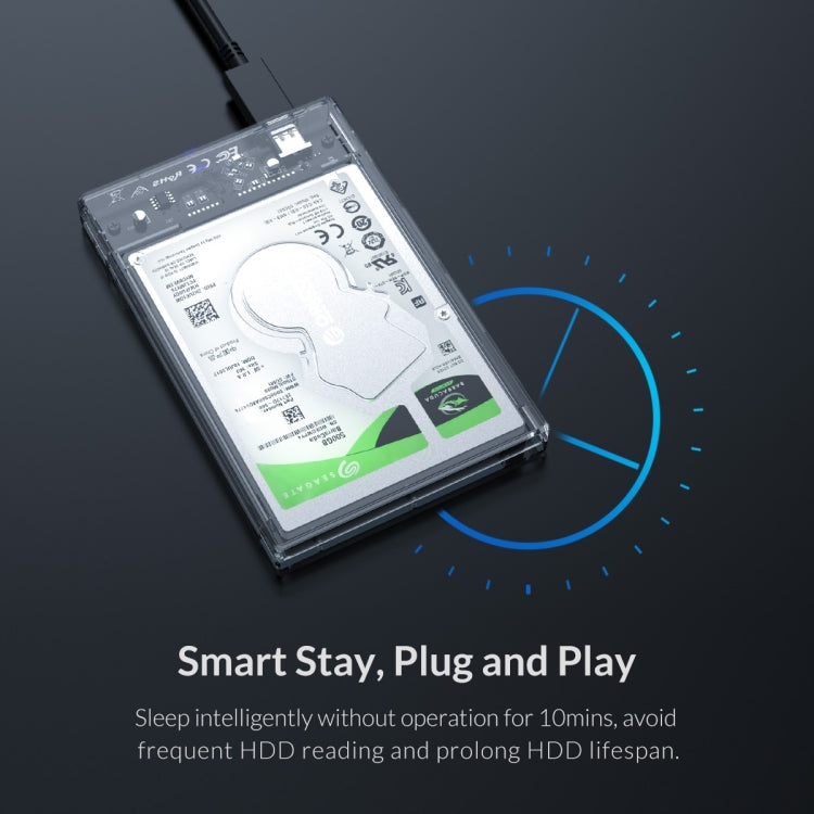 Transparent Series 2.5 inch 10Gbps Hard Drive Enclosure with Stand