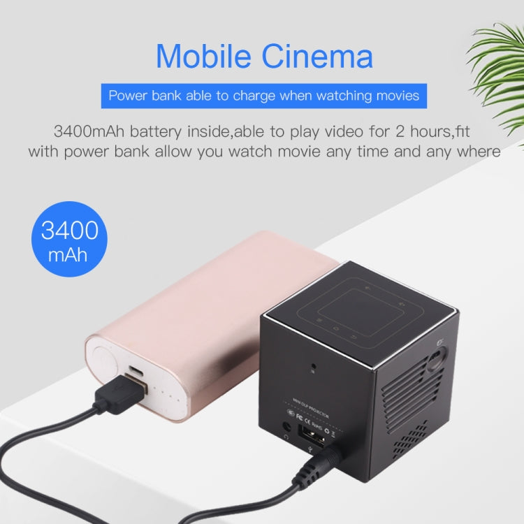 C80 DLP portable HD Projector 120-inch Giant Screen Projector Blu-ray 4K, Android 7.1.2, 2GB + 16GB