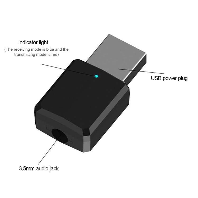 Bluetooth5.0  Audio Receiver USB Bluetooth Adapter Bluetooth Transmitter Support Win8/10