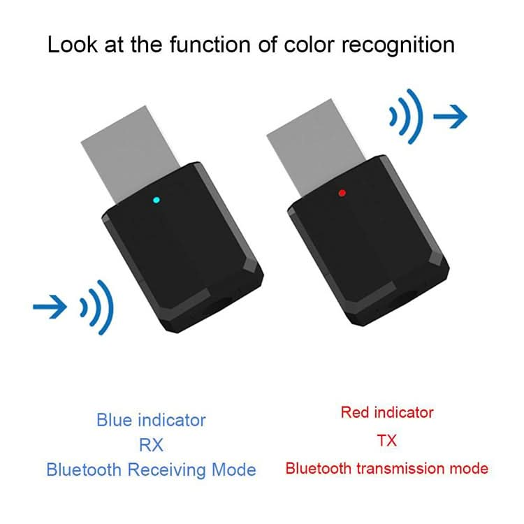 Bluetooth5.0  Audio Receiver USB Bluetooth Adapter Bluetooth Transmitter Support Win8/10