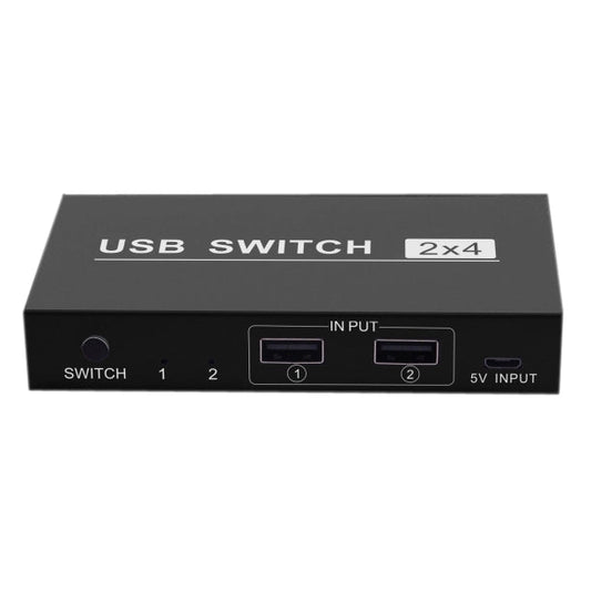 2x4 USB Switch 2 Port PCs Sharing 4 Devices for Printer Keyboard Mouse Monitor-Reluova