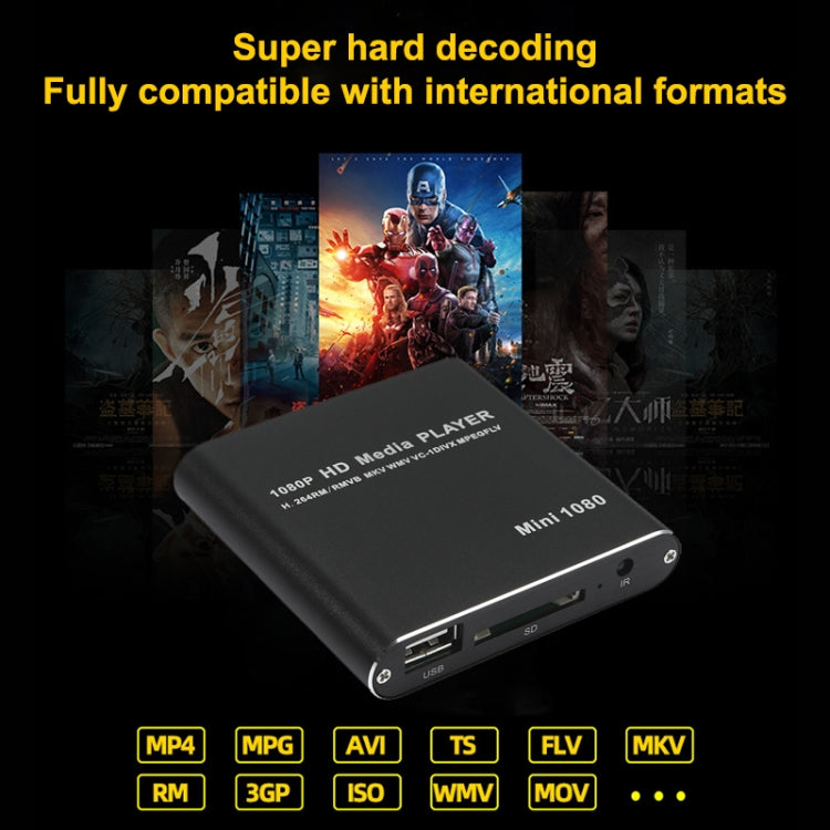 MINI 1080P Full HD Media USB HDD player SD/MMC card player