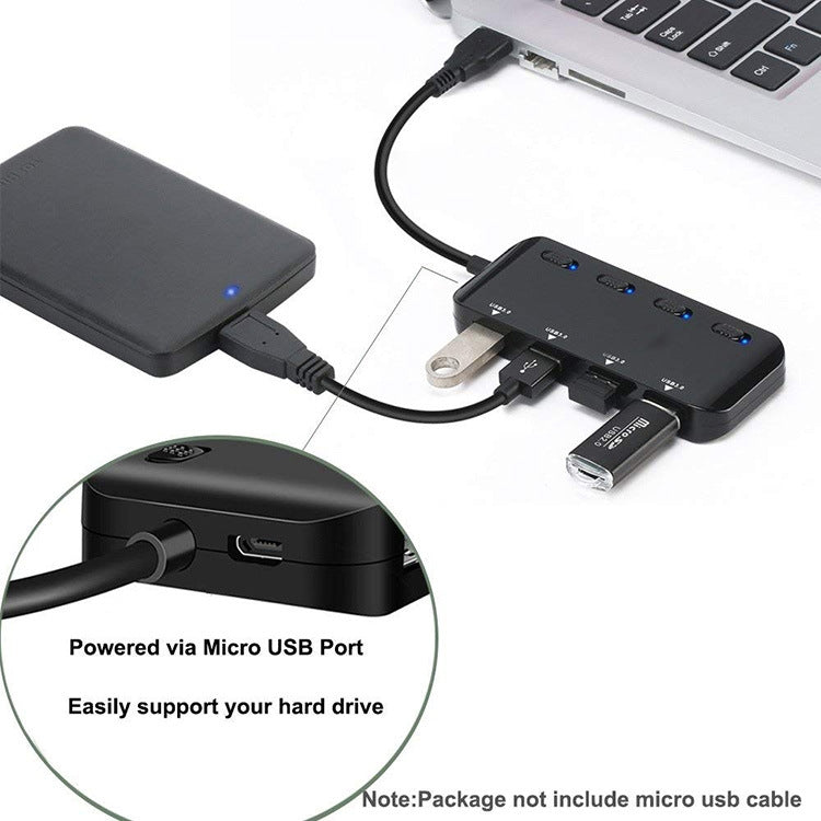 Ultra Speed USB3.0 4 Port Hub with Switch My Store