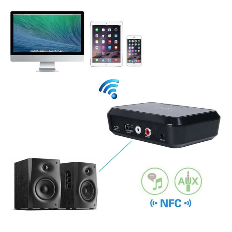 NFC Desktop Bluetooth Music Receiver 4.1 Bluetooth Adapter USB Drive Reads Bluetooth Speaker