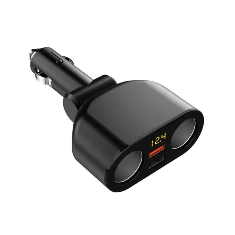 2 Cigarette Lighters + 2 USB Ports Multi-function Car Charger with Digital Display-Reluova