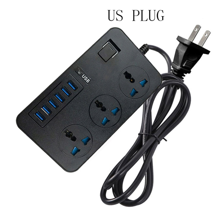 T09 3000W High Power Multi-Function Plug-in 3-Hole International Universal Jack + 6 USB Intelligent Charging Reluova