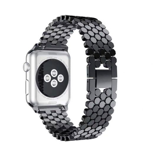 For Apple Watch Series 5 & 4 44mm / 3 & 2 & 1 42mm Honeycomb Stainless Steel Watchband Strap