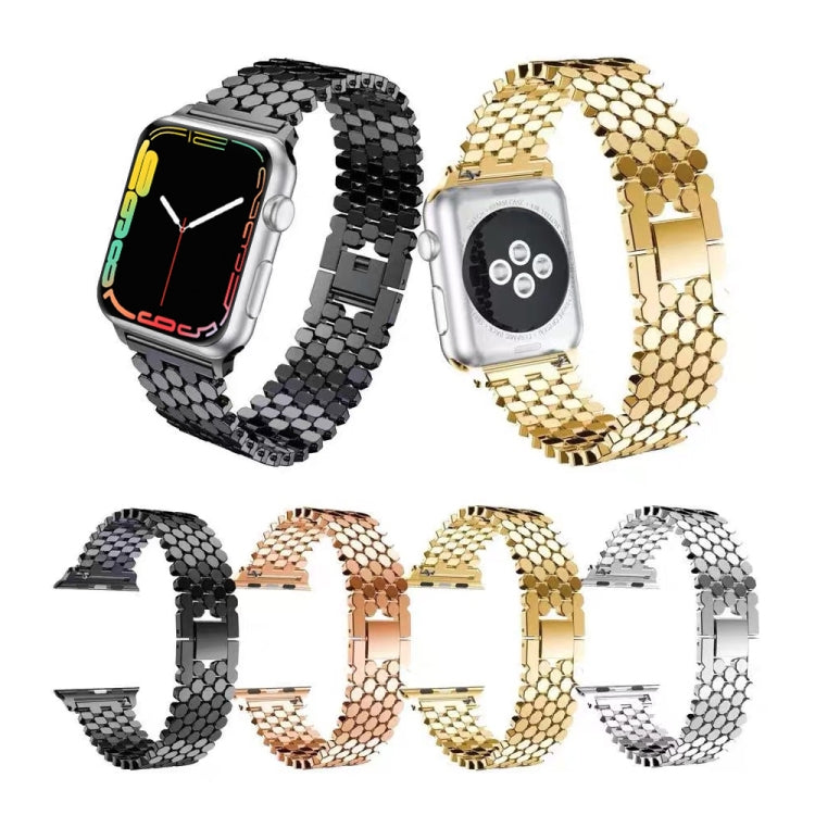 For Apple Watch Series 5 & 4 44mm / 3 & 2 & 1 42mm Honeycomb Stainless Steel Watchband Strap