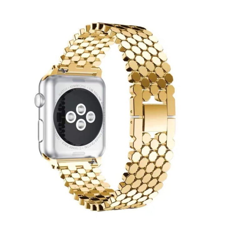 For Apple Watch Series 5 & 4 44mm / 3 & 2 & 1 42mm Honeycomb Stainless Steel Watchband Strap