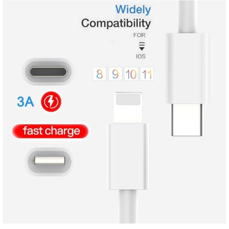 PD 18W USB-C / Type-C to 8 Pin Flash Charging Data Cable for iPhone X / 11 / 11 Pro / 11 Pro Max / XR / SE 2020