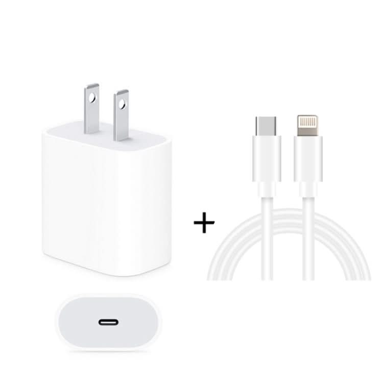 2 in 1 PD 18W Single 8 Pin Interface Travel Charger + 3A PD3.0 USB-C / Type-C to 8 Pin Fast Charge Data Cable Set, Cable Length: 1m