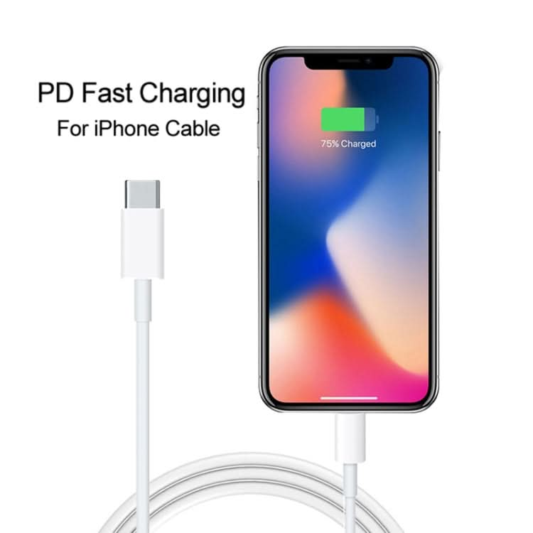 2 in 1 PD 18W Single 8 Pin Interface Travel Charger + 3A PD3.0 USB-C / Type-C to 8 Pin Fast Charge Data Cable Set, Cable Length: 1m