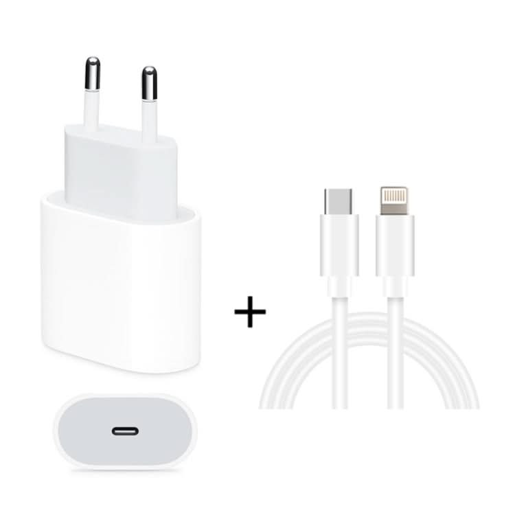 2 in 1 PD 18W Single 8 Pin Interface Travel Charger + 3A PD3.0 USB-C / Type-C to 8 Pin Fast Charge Data Cable Set, Cable Length: 1m