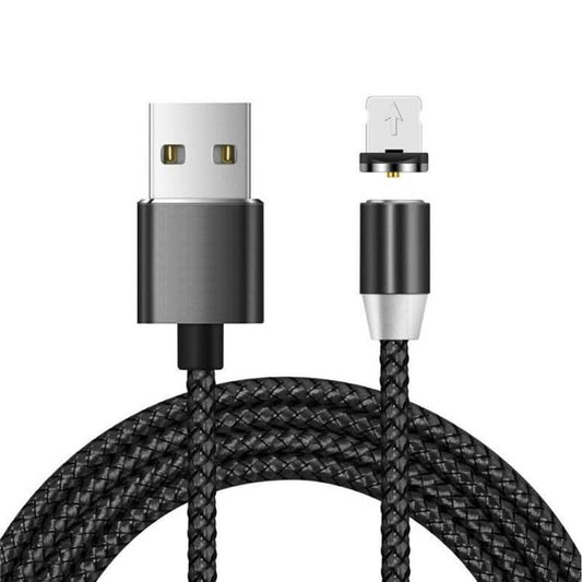 USB to 8 Pin Magnetic Metal Connector Nylon Two-color Braided Magnetic Data Cable, Cable Length: 1m