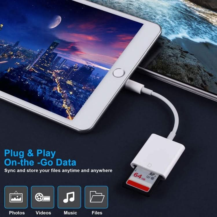 ZS-KL21810 8 Pin to SD Card Camera Card Reader Adapter, Support All iOS System