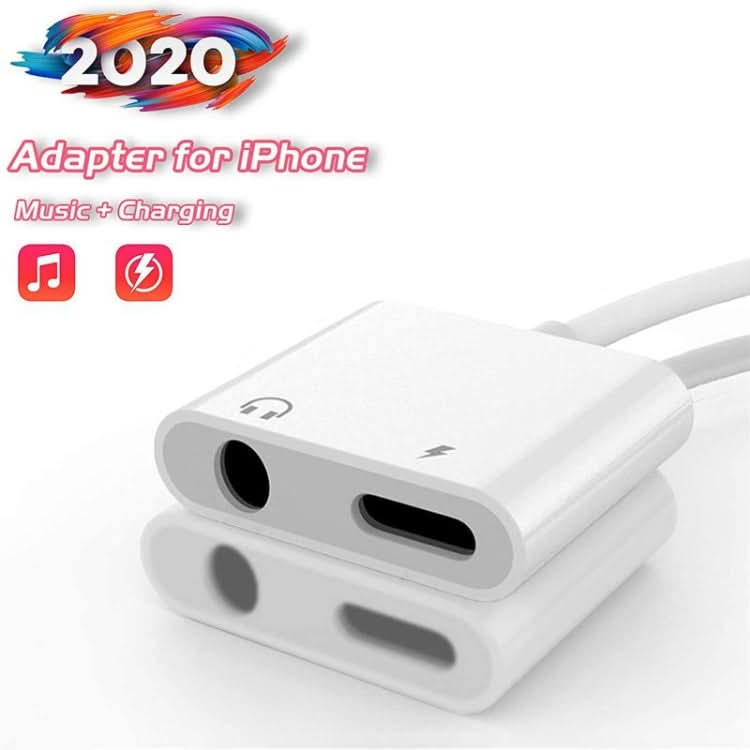 ZS-KL21804 2 in 1 8 Pin to 3.5mm Audio + 8 Pin Charging Interface, Earphone Adapter, Suitable for All IOS Systems