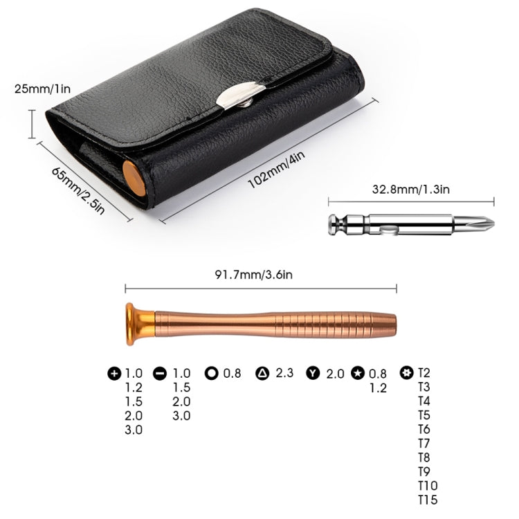 Magnetic suction 27 in 1 portable wallet type screw driver set mobile phone tablet maintenance tool