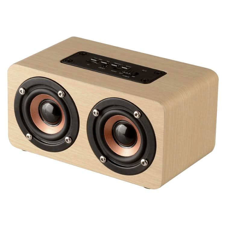 W5 Portable HiFi Shock Bass Wooden Bluetooth Speaker