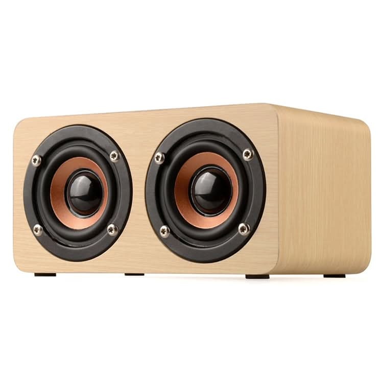 W5 Portable HiFi Shock Bass Wooden Bluetooth Speaker