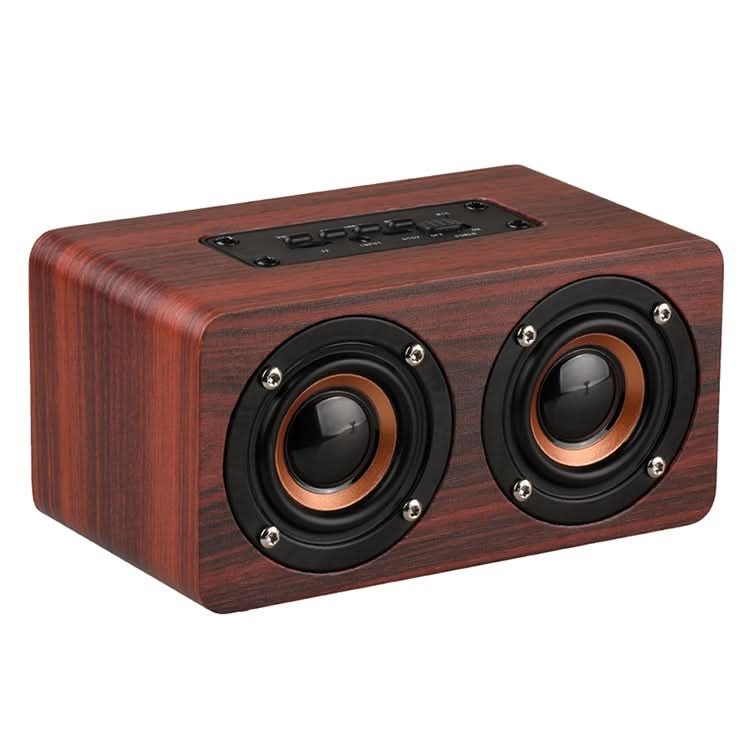 W5 Portable HiFi Shock Bass Wooden Bluetooth Speaker