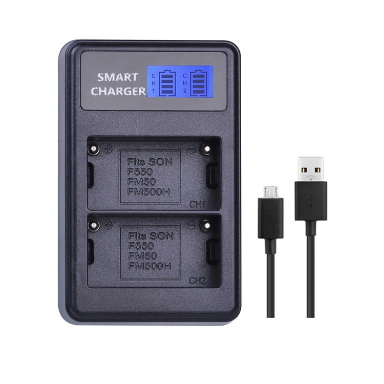 Lntelligent LCD Display USB Dual-charge Charger for For Sony NP-FM500H / NP-FM50 / NP-F550 My Store