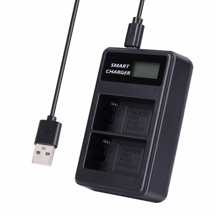 Lntelligent LCD Display USB Dual-charge Charger for For Sony NP-FM500H / NP-FM50 / NP-F550 My Store