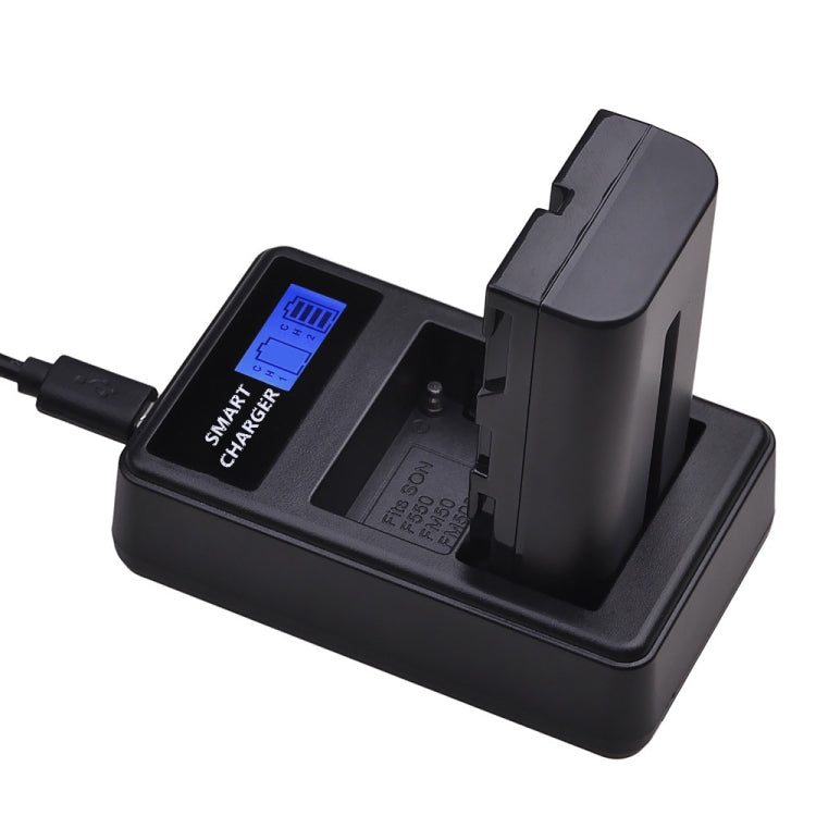 Lntelligent LCD Display USB Dual-charge Charger for For Sony NP-FM500H / NP-FM50 / NP-F550 My Store